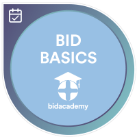 Bid Basics Digital Badge - credential earned by completing the Bid Academy's online short course